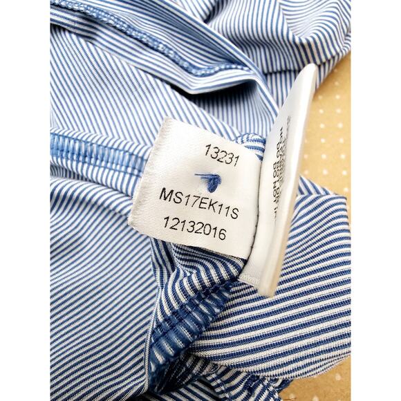 Peter Millar Shirt Mens Large Blue Summer Comfort Polo Golf Short Sleeve Stripe - Picture 13 of 14